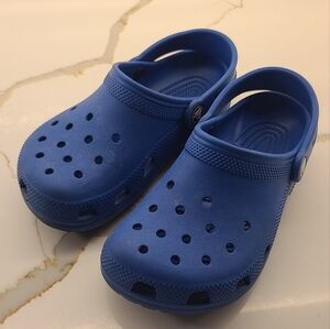 Blue Crocs big kids size 2